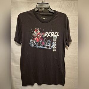NWT Rebel Santa Biker Medium Short Sleeve Graphic Black T-Shirt